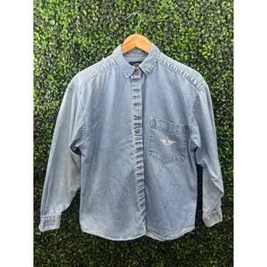 Dockers, Long Sleeve Jean Blouse, Women’s Size M, 100% Cotton